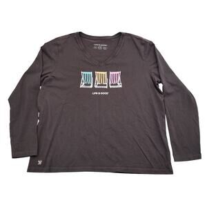 Life Is Good Crusher Tee XXL Charcoal Gray